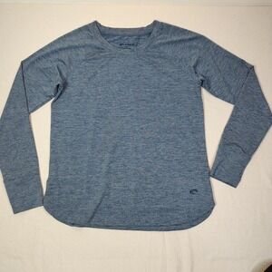 Costa Del Mar Performance Shirt Mens L Blue Heathered Long Sleeve Raglan Tee
